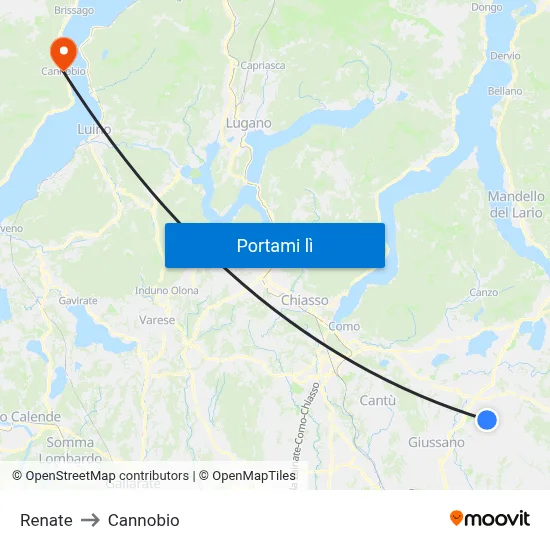 Renate to Cannobio map