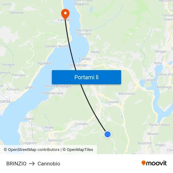 BRINZIO to Cannobio map