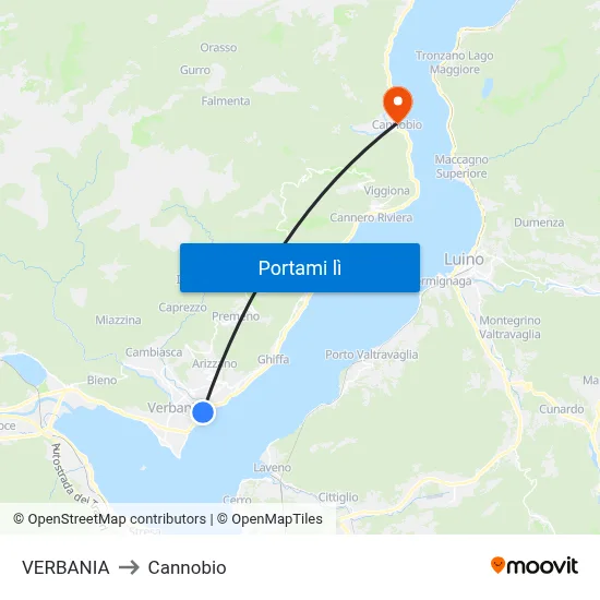 VERBANIA to Cannobio map