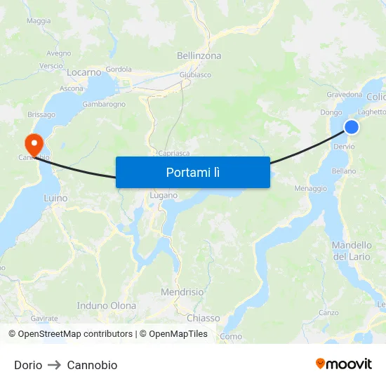 Dorio to Cannobio map