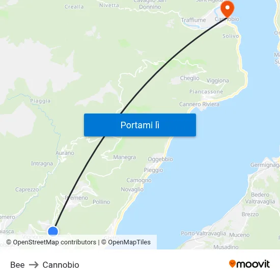 Bee to Cannobio map