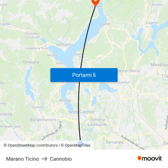 Marano Ticino to Cannobio map