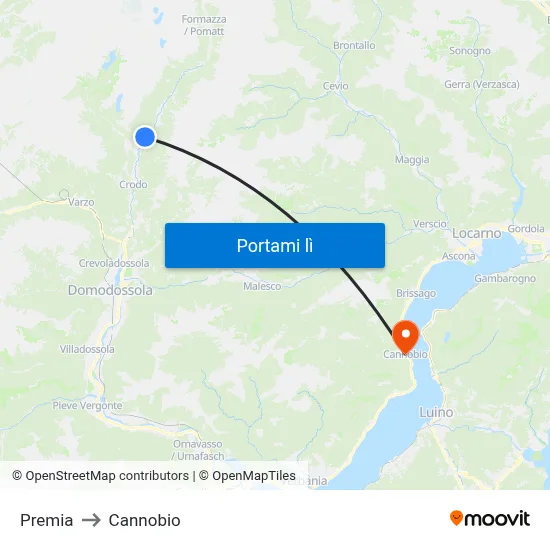 Premia to Cannobio map