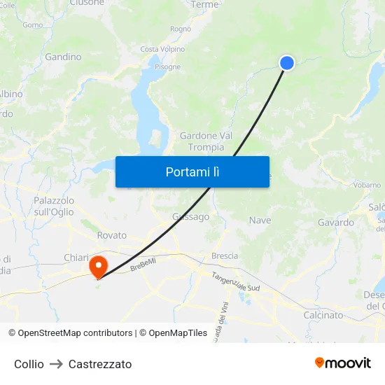 Collio to Castrezzato map