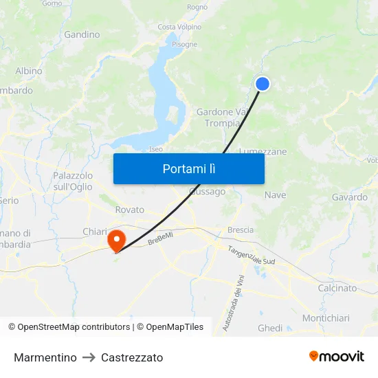 Marmentino to Castrezzato map