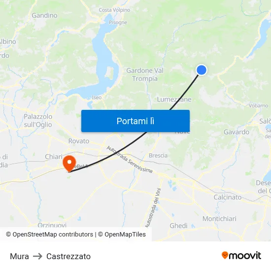 Mura to Castrezzato map
