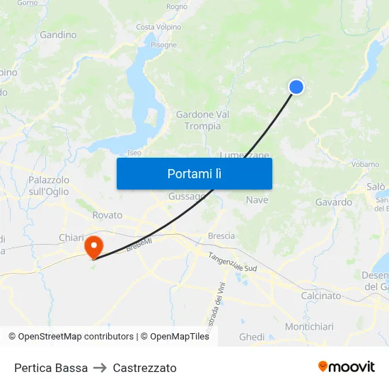 Pertica Bassa to Castrezzato map