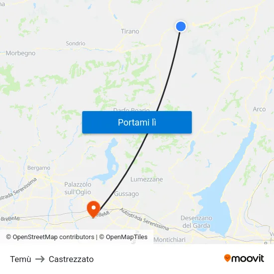 Temù to Castrezzato map