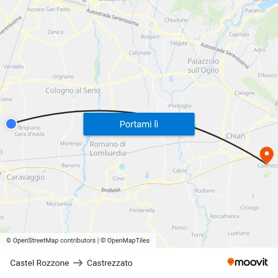 Castel Rozzone to Castrezzato map