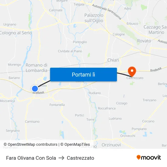 Fara Olivana Con Sola to Castrezzato map