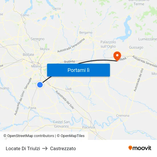 Locate Di Triulzi to Castrezzato map