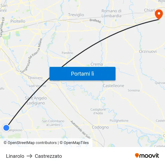 Linarolo to Castrezzato map