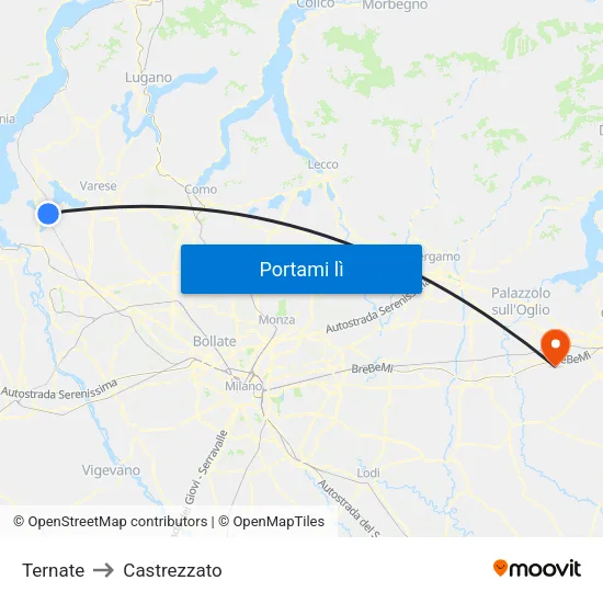 Ternate to Castrezzato map