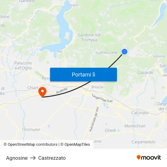 Agnosine to Castrezzato map