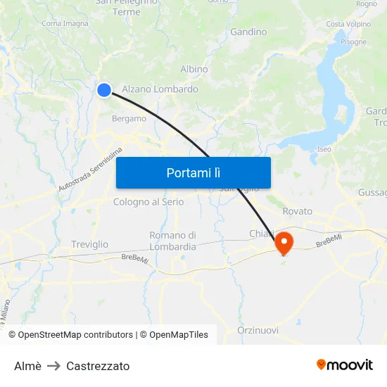 Almè to Castrezzato map
