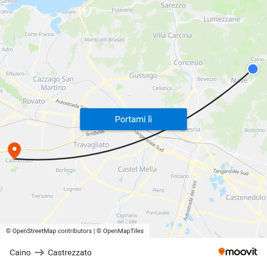 Caino to Castrezzato map