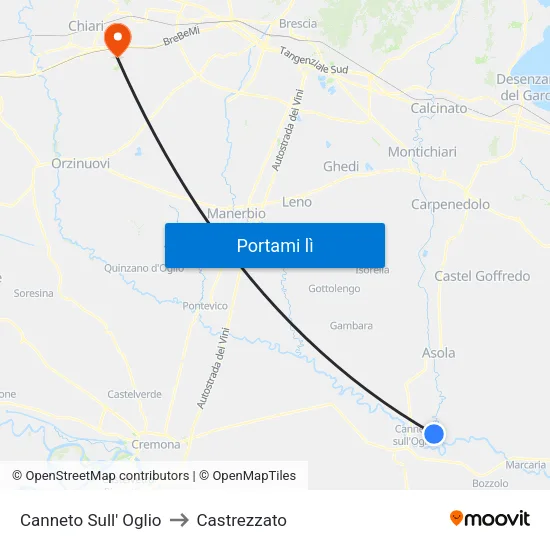 Canneto Sull' Oglio to Castrezzato map