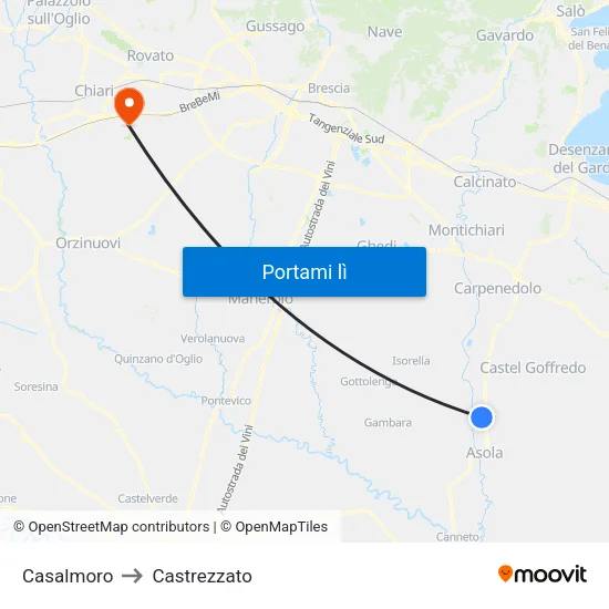 Casalmoro to Castrezzato map