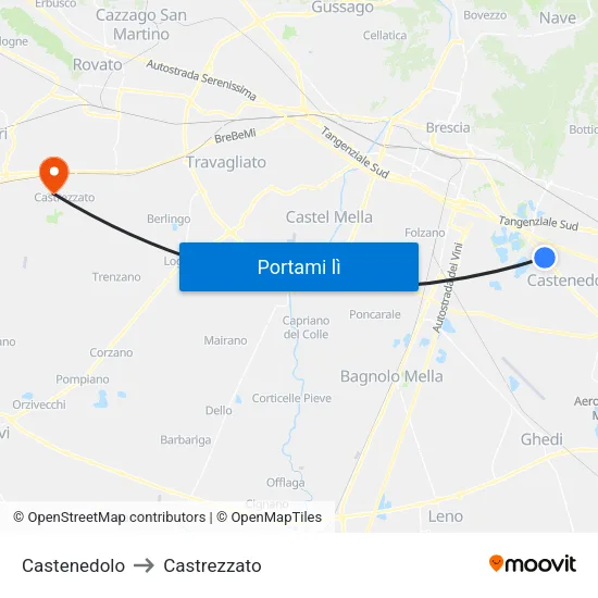 Castenedolo to Castrezzato map