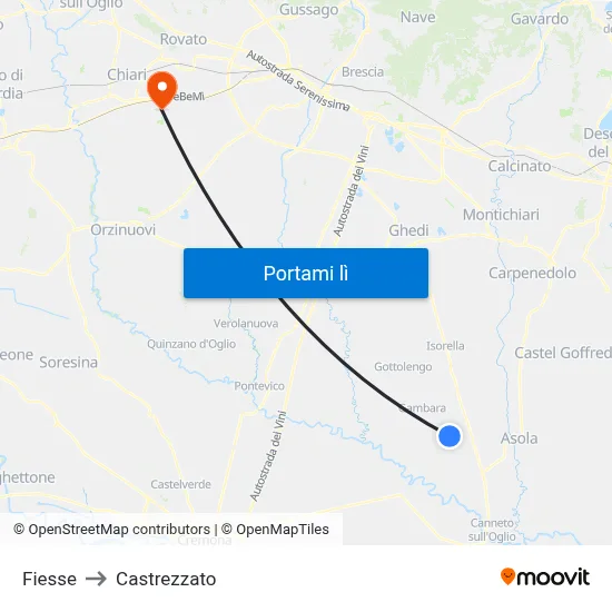 Fiesse to Castrezzato map