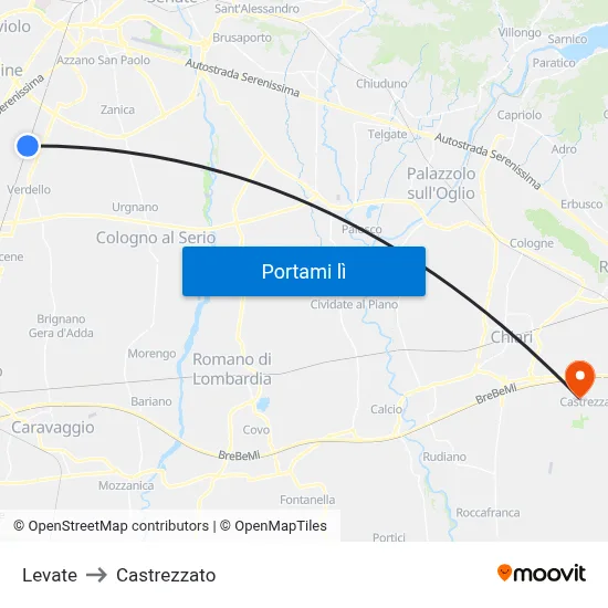 Levate to Castrezzato map
