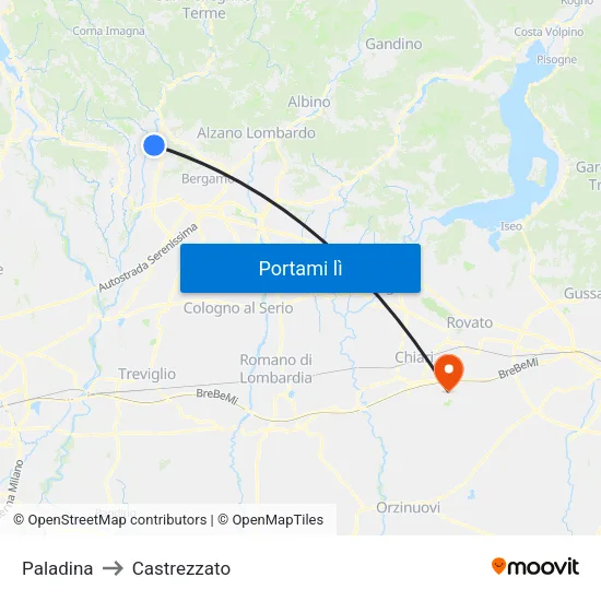 Paladina to Castrezzato map