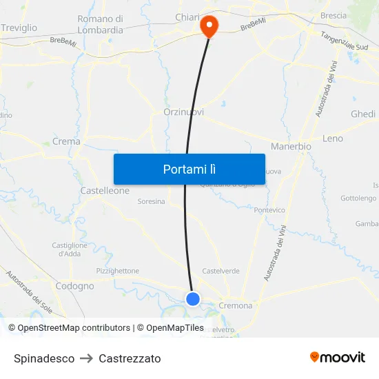 Spinadesco to Castrezzato map