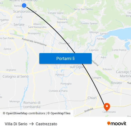 Villa Di Serio to Castrezzato map