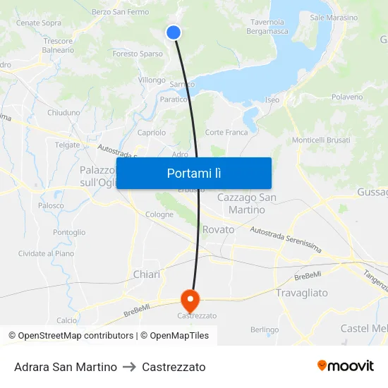 Adrara San Martino to Castrezzato map