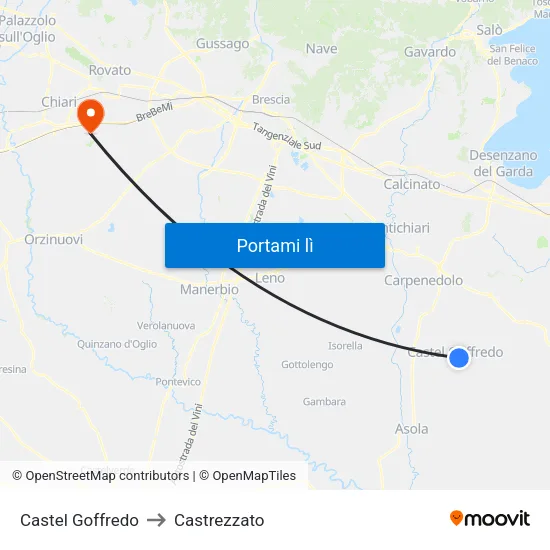 Castel Goffredo to Castrezzato map