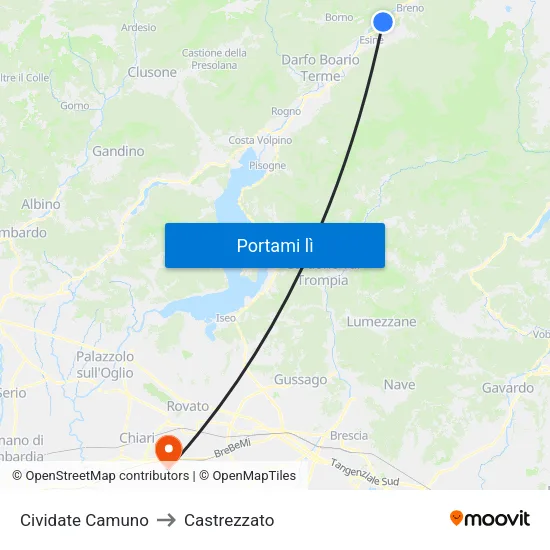Cividate Camuno to Castrezzato map