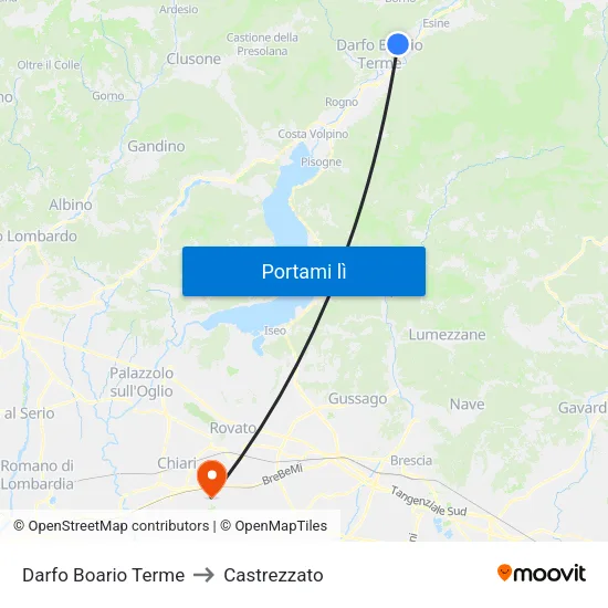 Darfo Boario Terme to Castrezzato map