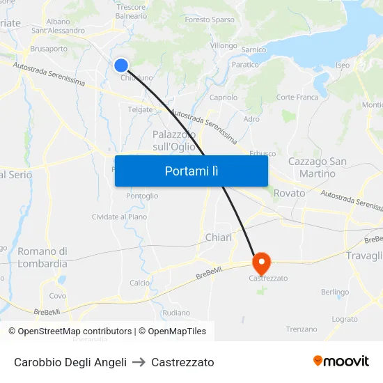 Carobbio Degli Angeli to Castrezzato map