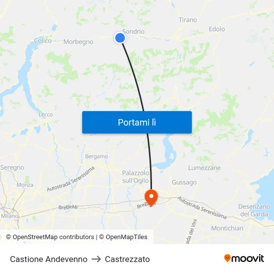 Castione Andevenno to Castrezzato map