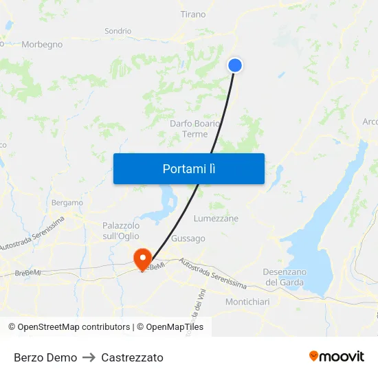 Berzo Demo to Castrezzato map