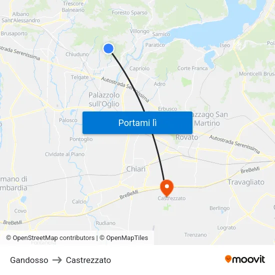Gandosso to Castrezzato map