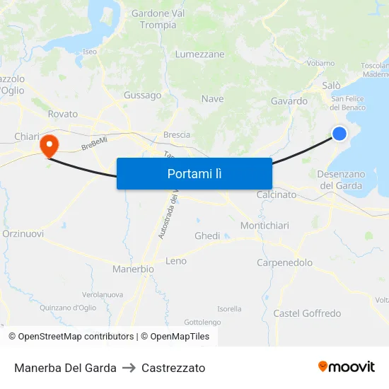 Manerba Del Garda to Castrezzato map