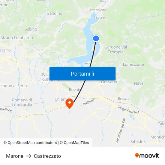 Marone to Castrezzato map