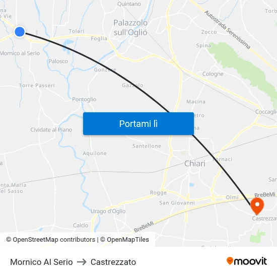 Mornico Al Serio to Castrezzato map