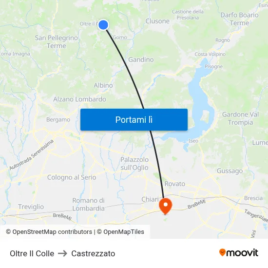 Oltre Il Colle to Castrezzato map