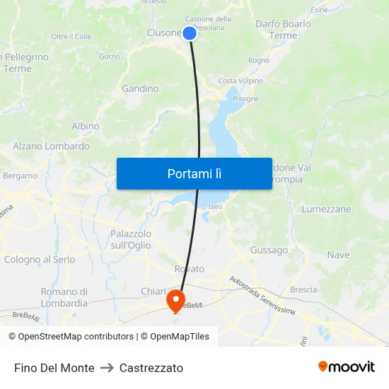 Fino Del Monte to Castrezzato map