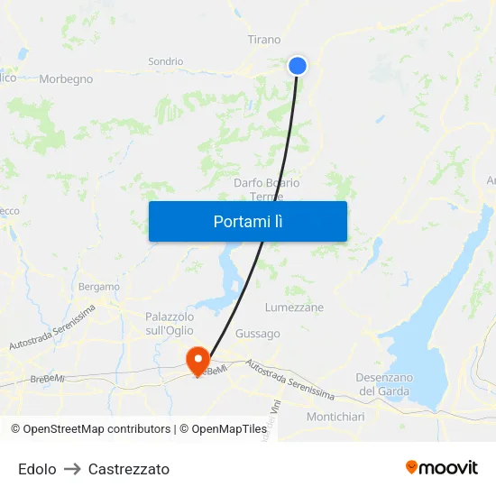 Edolo to Castrezzato map