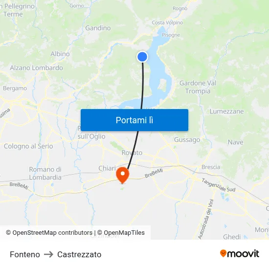 Fonteno to Castrezzato map