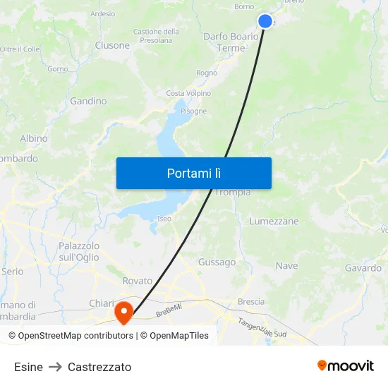 Esine to Castrezzato map