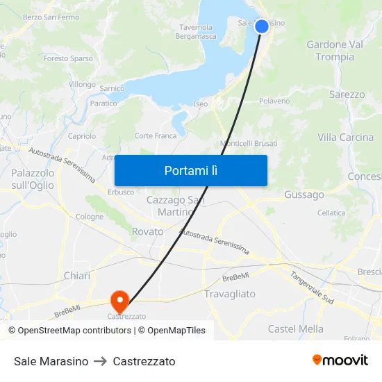 Sale Marasino to Castrezzato map