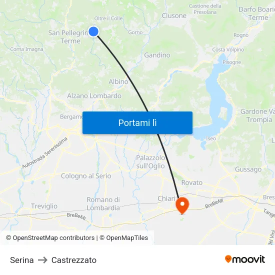 Serina to Castrezzato map