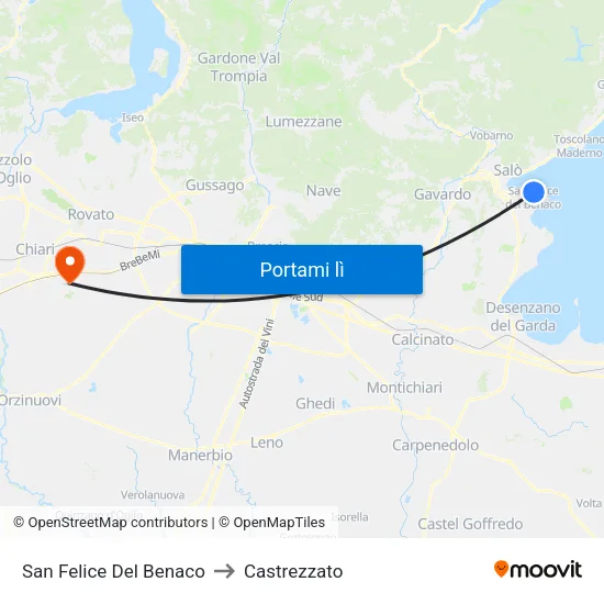 San Felice Del Benaco to Castrezzato map