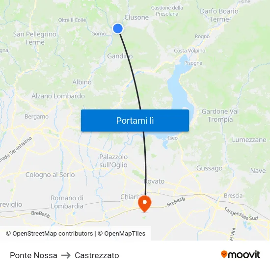 Ponte Nossa to Castrezzato map