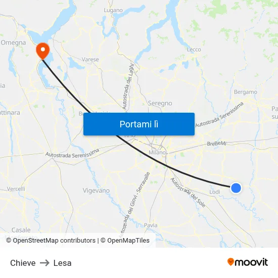 Chieve to Lesa map