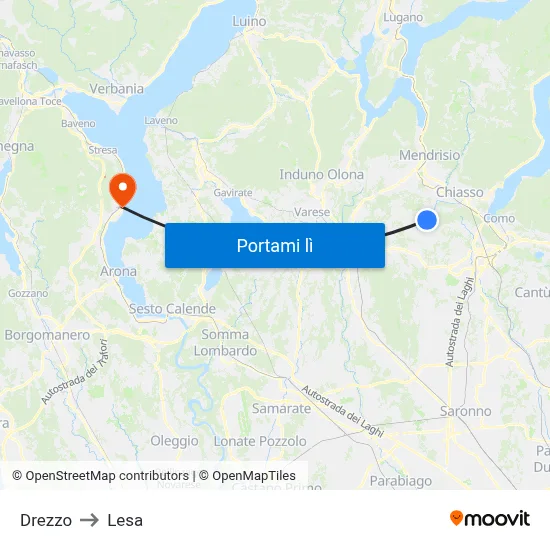 Drezzo to Lesa map